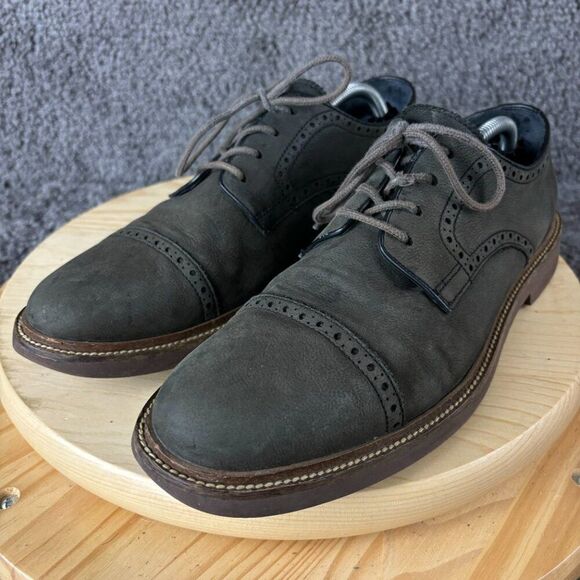 Cole Haan Carver Cap OX II Derby Mens 11 Leather Gray Brogue Oxford Dress Shoe - Picture 2 of 9